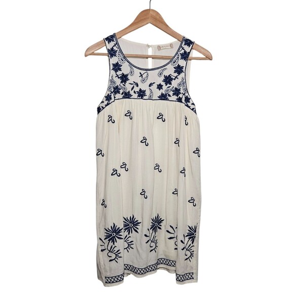 Altar'd State Wms sz S Babydoll Dress Ivory Embroidery Cottagecore Boho Peasant - Picture 1 of 13